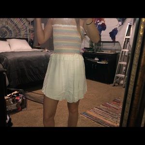 Multicolored strapless dress